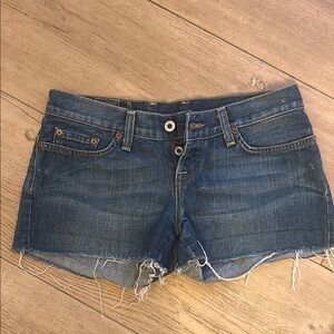 Supreme Blue Jean Shorts Distressed Cut-Off Style